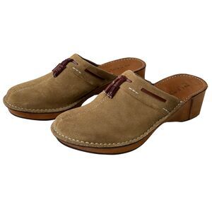 Sperry Top-Sider Women’s Brown Suede Slip-On Clogs Mules Comfort Block Heel Size